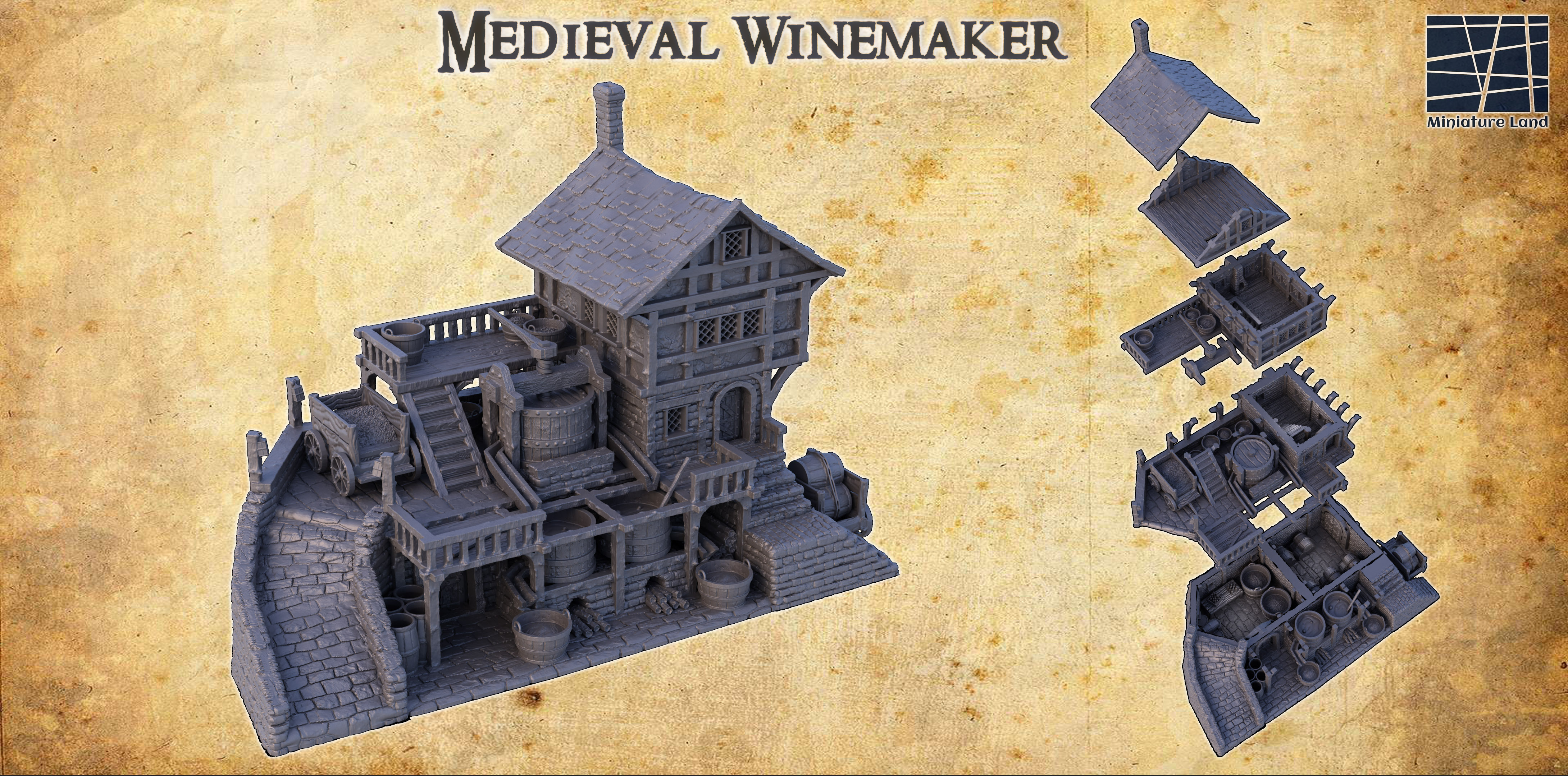 Medieval Winemaker - Tabletop Terrain - 28 MM